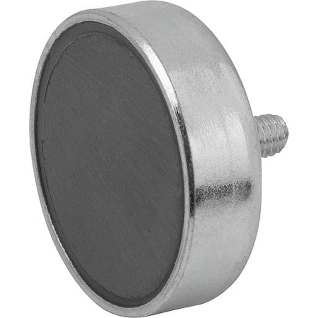 Kipp Magnet, ceramic, shallow pot, dia. 25 mm, M4 external thread K0549.25